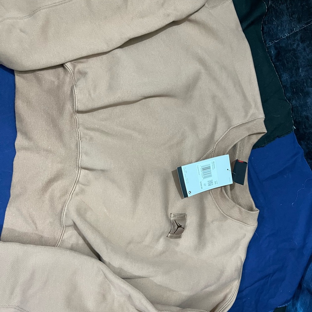 Jordan Tan Crop Top Sweatshirt